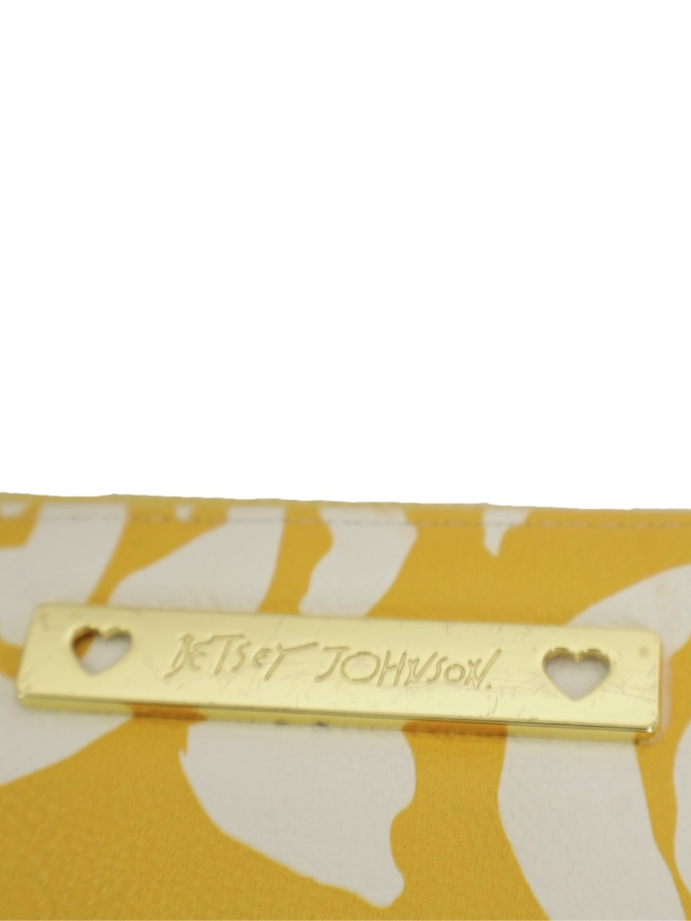 Betsey Johnson Yellow Cream Floral Zip Around Wristlet Clutch Wallet - Picture 5 of 9